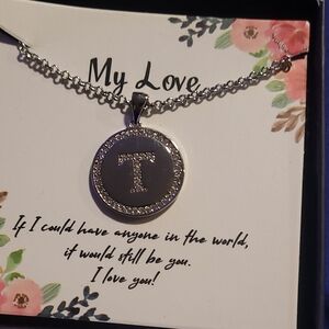 Silver Initial Pendant Necklace